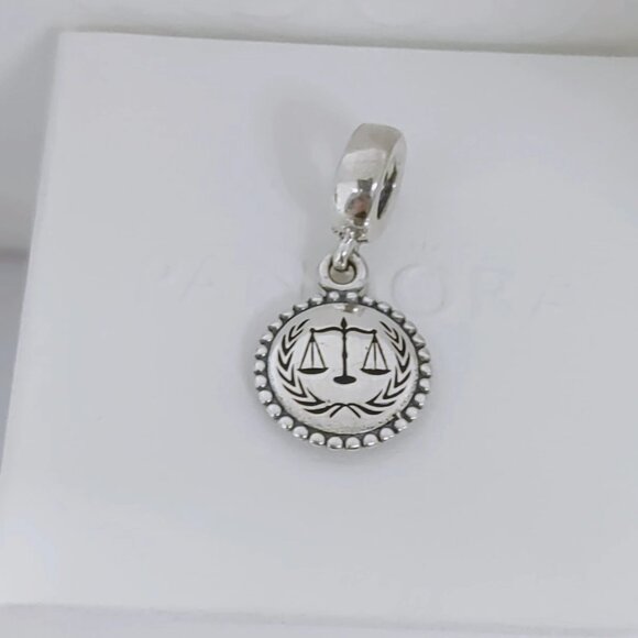 Pandora Law Justice Freedom Exclusive Dangle Charm Pendant S925 Silver with box - Picture 3 of 7